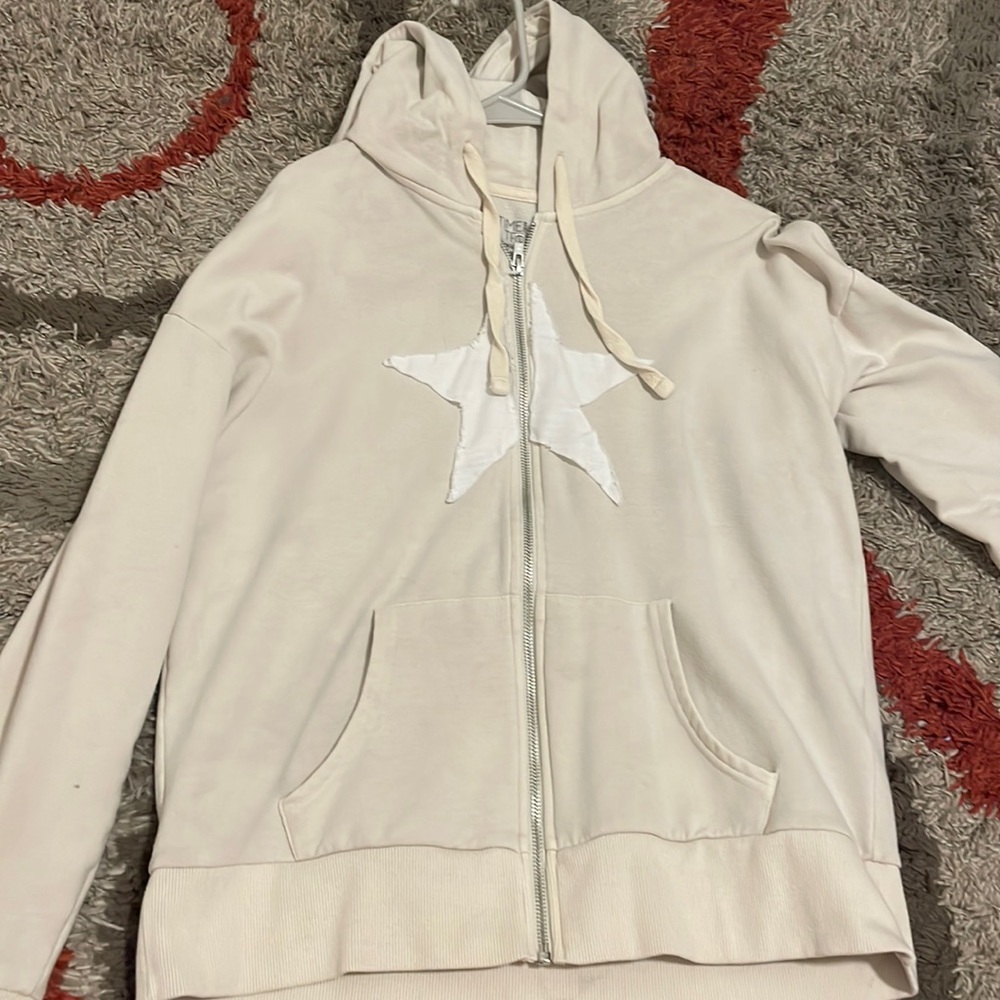 Cream White star hoodie